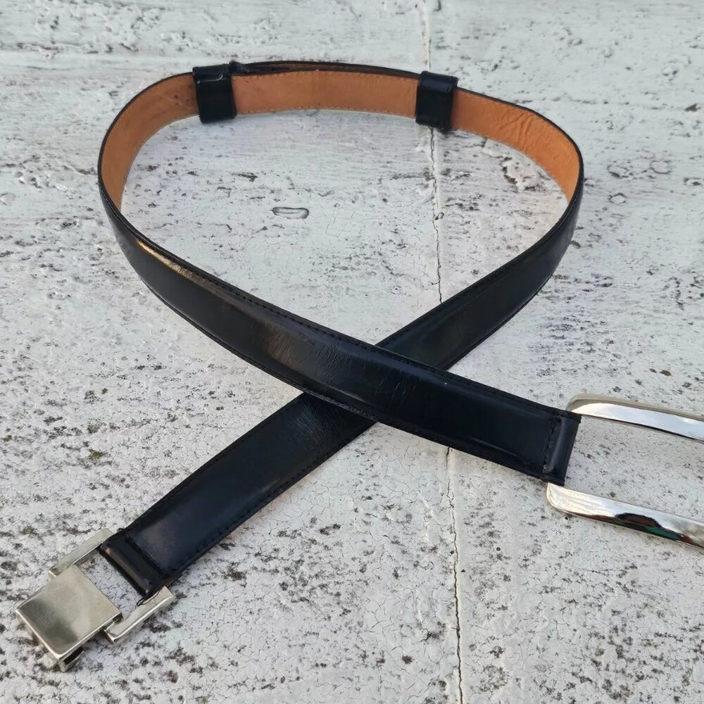 Worth Women Belt Black Genuine Leather Waistband Size M 75 REG